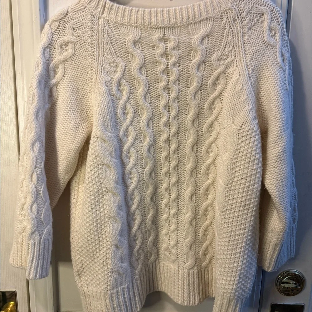 J. Crew Wool Blend Cable Knit Sweater